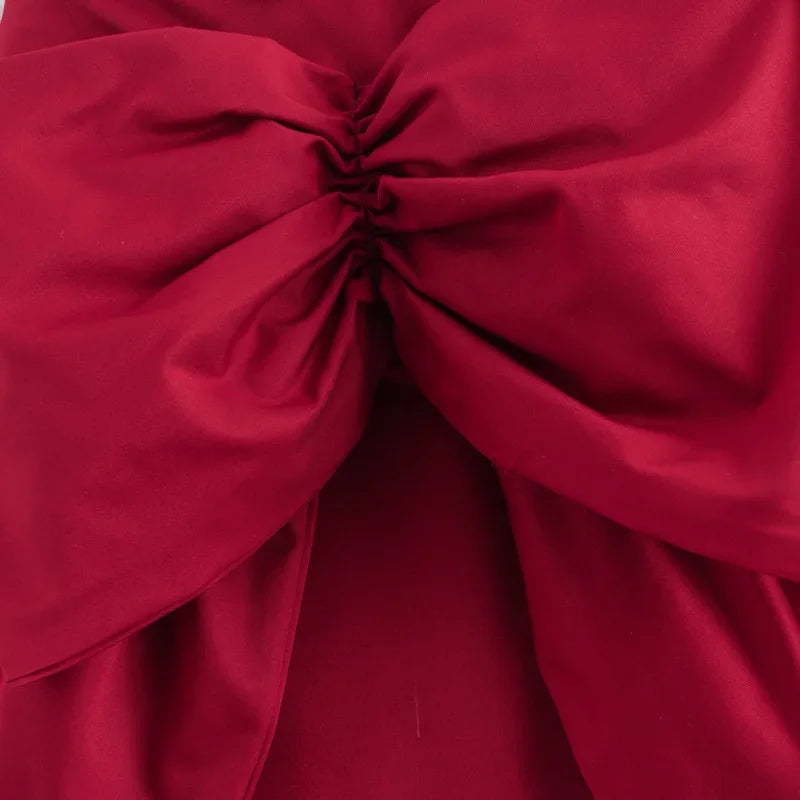 Mini Saia Cintura Alta Vermelha Elegante - Noelia