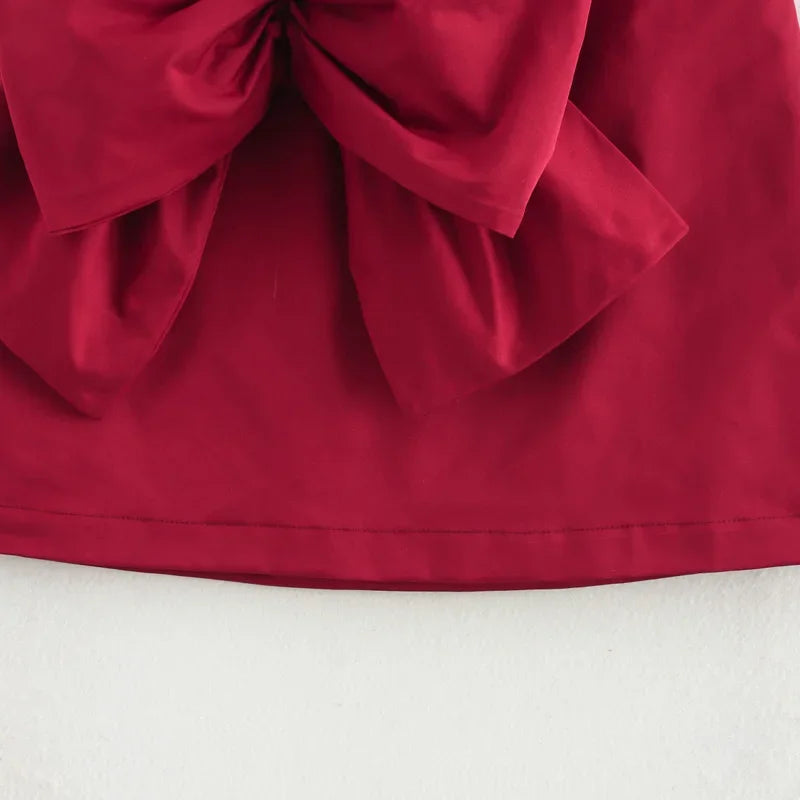 Mini Saia Cintura Alta Vermelha Elegante - Noelia