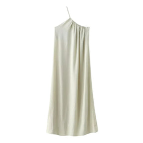 Vestido Assimétrico Longo Feminino Sem Mangas Verão