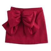Mini Saia Cintura Alta Vermelha Elegante - Noelia