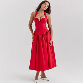 Vestido Elegancy Fit & Flare Vermelho