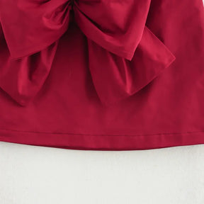Mini Saia Cintura Alta Vermelha Elegante - Noelia