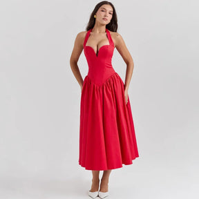 Vestido Elegancy Fit & Flare Vermelho