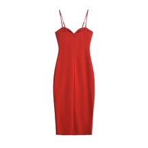 Vestido Midi Elegante Vermelho com Zíper